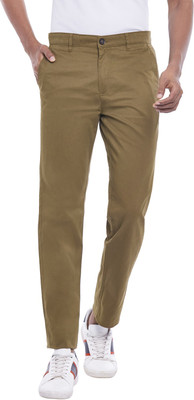 Byford By Pantaloons Men Regular Fit Brown Cotton Blend Trousers For Rs. 236 @ 80 %