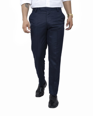 ALJAAMI Regular Fit Men Blue Trousers