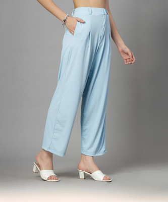 UZARUS Regular Fit Women Light Blue Trousers