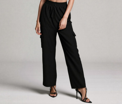 DAKSHAANDWARDROBE Comfort Fit Women Black Trousers
