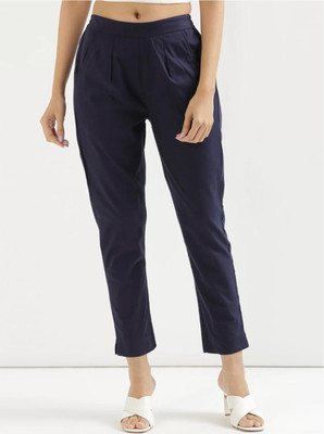 Pehnawaa Regular Fit Women Dark Blue Trousers