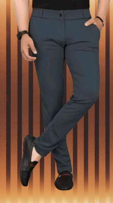 CIVIRASTTYLE Slim Fit Men Grey Trousers