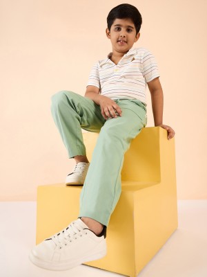 StyloBug Regular Fit Boys Green Trousers