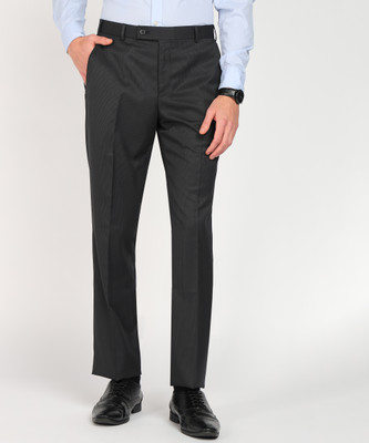 PARK AVENUE Regular Fit Men Black Trousers