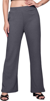 KNOVA Straight Fit Women Grey Trousers