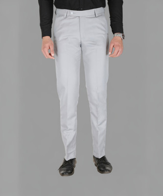 PROVOGUE Slim Fit Men Grey Trousers