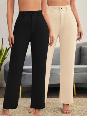 Toochki Relaxed Women Beige Trousers