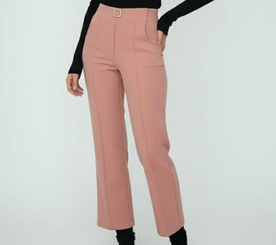 Fauzu Straight Fit Women Pink Trousers