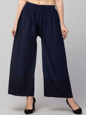 Style Access Flared Women Dark Blue Trousers