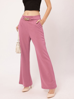 Dressberry Flared Women Brown Trousers