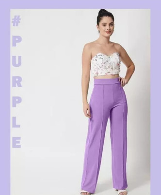TheAyush Relaxed Women Purple Trousers