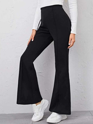 Broadstar Flared Women Black Trousers