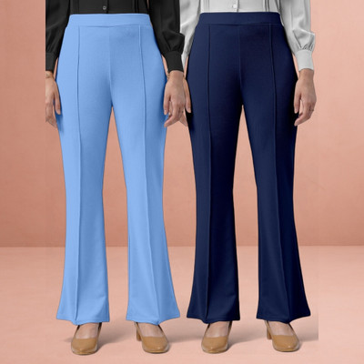 Anitafashion Loose Fit Women Light Blue, Dark Blue Trousers