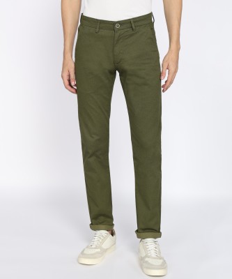 PETER ENGLAND Skinny Fit Men Green Trousers