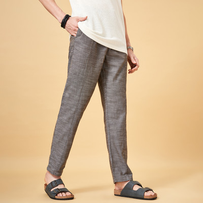 7 Alt by Pantaloons Regular Fit Men Grey Trousers