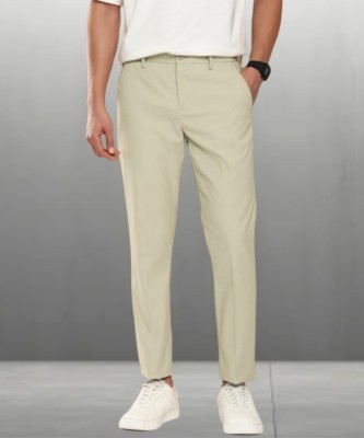 SYLZON Slim Fit Men Beige Trousers