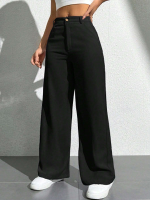 NUCOUTHS Regular Fit Women Black Trousers