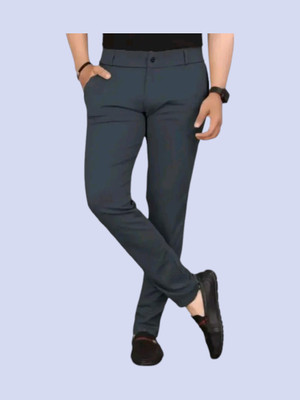 CIVIRASTYLE Regular Fit Men Grey Trousers