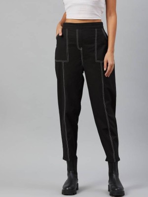 PlanningArt Regular Fit Women Black Trousers