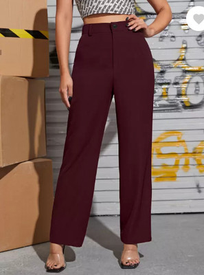 Belfry Regular Fit Women Maroon Trousers