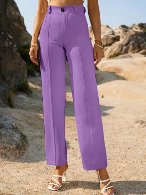 RASTER Regular Fit Women Purple Trousers