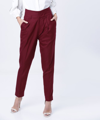 Tokyo Talkies Regular Fit Women Red Trousers