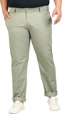 STUDIO NEXX Slim Fit Men Light Green Trousers