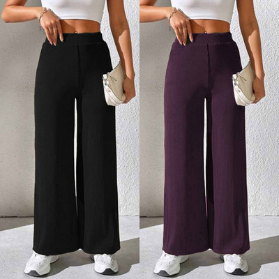 Qyaas Regular Fit Women Black, Multicolor Trousers
