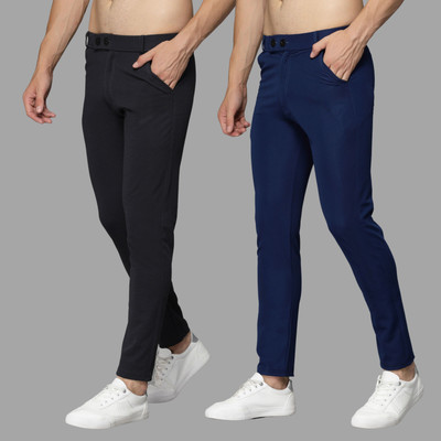 We Perfect Slim Fit Men Grey, Blue Trousers