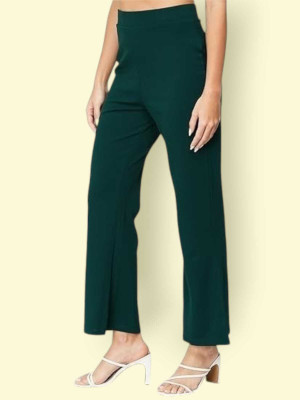 HouseOfCommon Regular Fit Women Dark Green Trousers