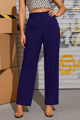 TRENDGROWW Regular Fit Women Blue Trousers