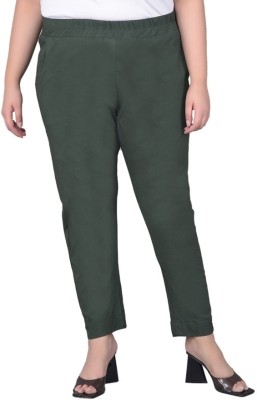 Comfort Lady Comfort Fit Women Green Trousers