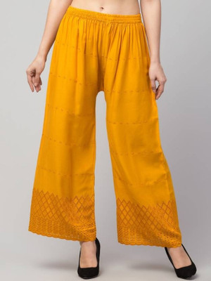 Unifystyle Straight Fit Women Yellow Trousers