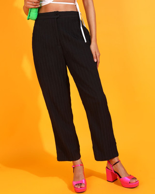 Fiorenza Regular Fit Women Black Trousers