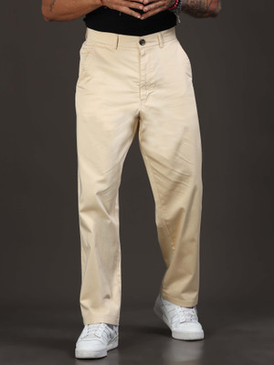 Italian Colony Relaxed Men Cream Trousers