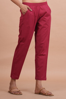 AlkaCreation Regular Fit Women Maroon Trousers