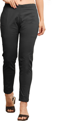 PRINCE.X Slim Fit Women Black Trousers