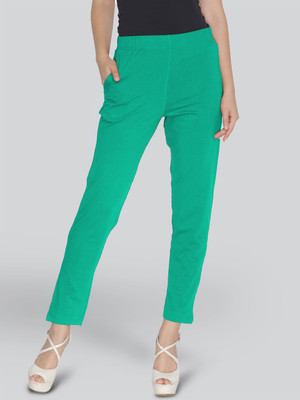 Lyra Slim Fit Women Light Green Trousers