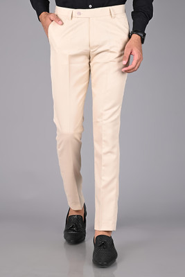 Priyanshu Clothing Regular Fit Men Cream Trousers
