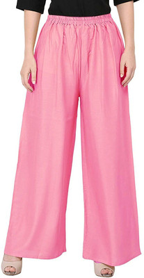Kanna Fabric Regular Fit Women Pink Trousers