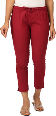 i TEX Regular Fit Women Maroon Trousers