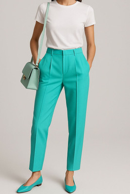 Flora fab by rashmi Straight Fit, Loose Fit Women Light Green Trousers