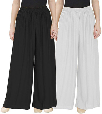 TAREEKA Regular Fit Women Black, White Trousers