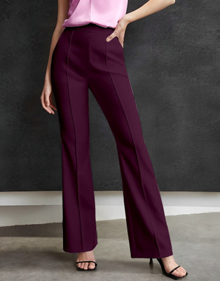 HouseOfCommon Regular Fit Women Purple Trousers