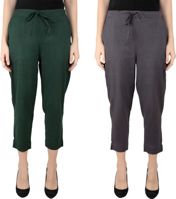SVK Etail Regular Fit Women Green, Grey Trousers