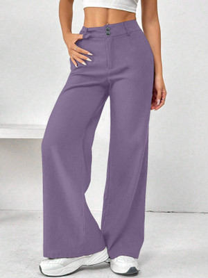 Rajovati Loose Fit Women Purple Trousers