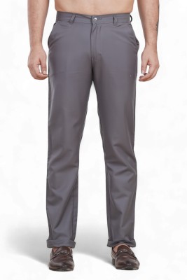 PLOUNGE Slim Fit Men Grey Trousers