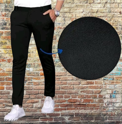 Nitya TrackP Slim Fit Men Black Trousers