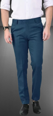 Kurus Slim Fit Men Blue Trousers