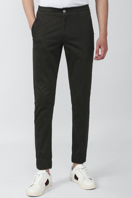 VAN HEUSEN Regular Fit Men Brown Trousers